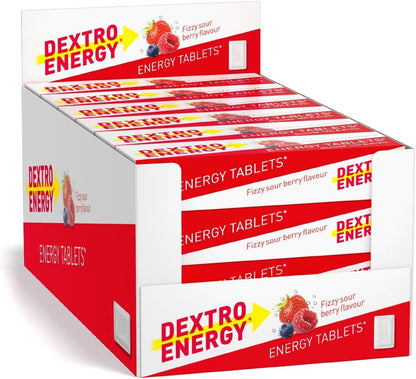 Dextro Energy Fizzy Sour Berry Glucose Tablets 14 Count (Pack of 24)