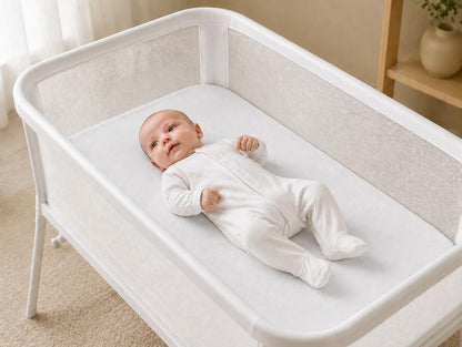 SheetWorld Fitted Bassinet Sheet 12 x 29 Inch, White Cotton Jersey - view 2