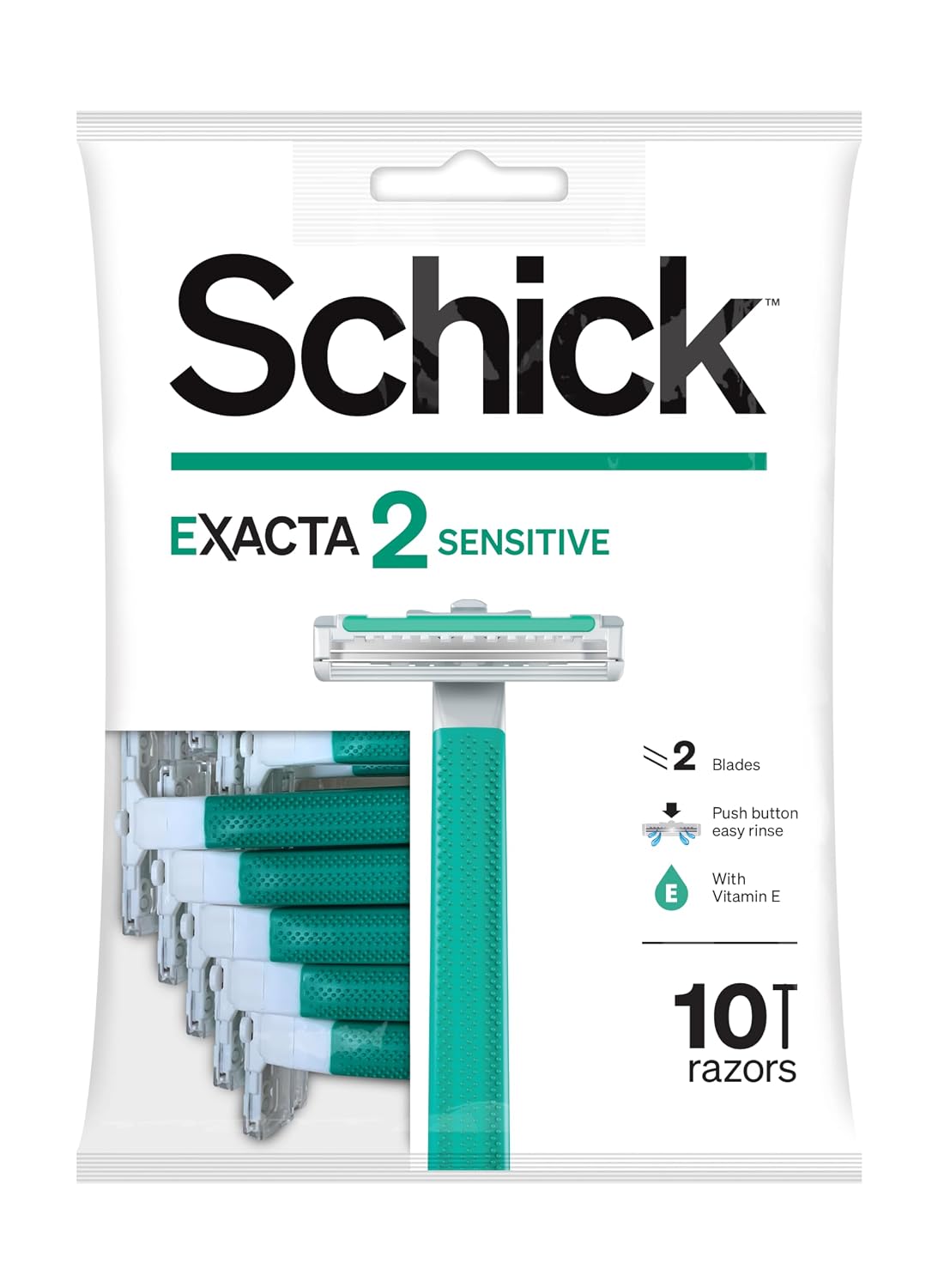 Schick Exacta2 Sensitive Disposable Razors, 10 Count