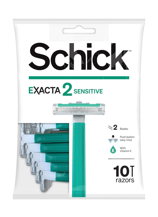 Schick Exacta2 Sensitive Disposable Razors, 10 Count