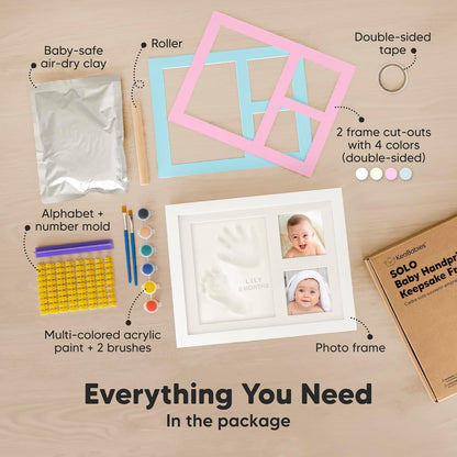 KeaBabies Baby Hand and Footprint Keepsake Kit, Air-Dry Clay, Alpine White - view 3