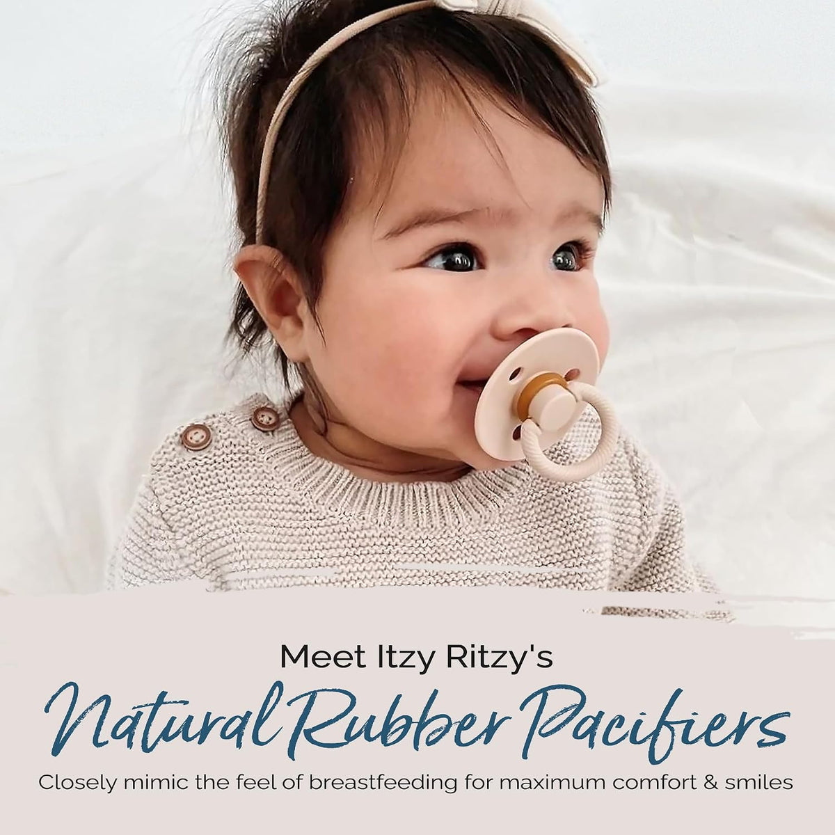 Itzy Ritzy Natural Rubber Dummies for 0-6 Months, Set of 2, Coconut/Toast - view 2