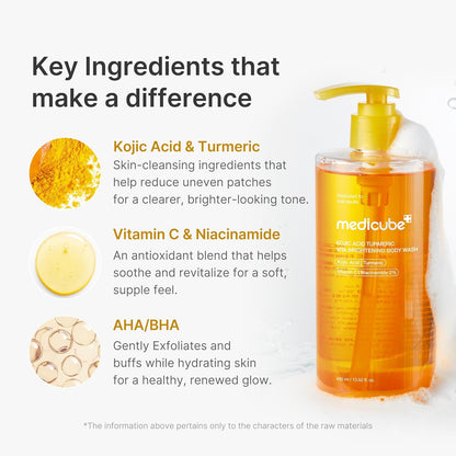 medicube Kojic Acid Turmeric Brightening Body Wash, 13.52 fl oz - view 3
