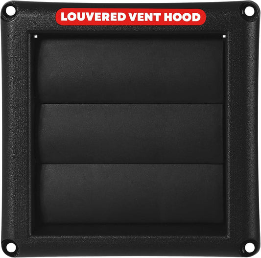 Deflecto 4-Inch Outdoor Dryer Vent Cover with Louvered Damper, Black