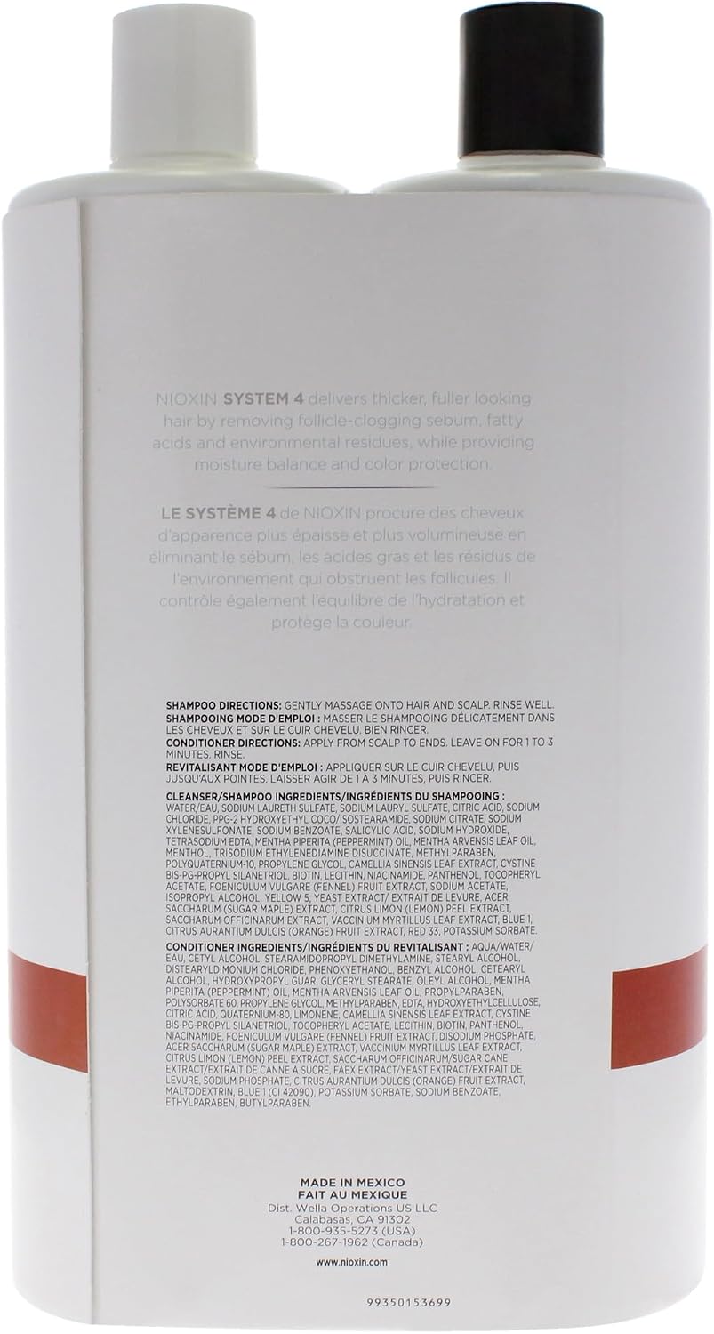 Nioxin System 4 Cleanser and Scalp Therapy Conditioner Duo, 33.8 oz - view 3