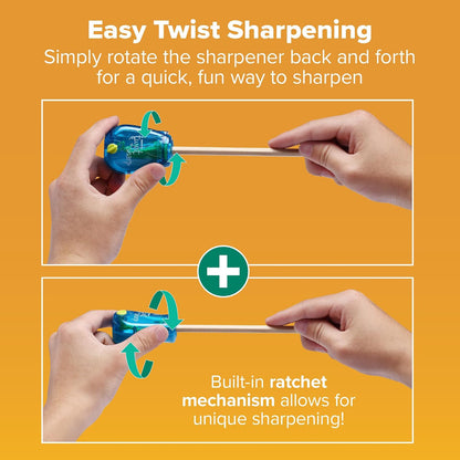 Bostitch Twist-n-Sharp Manual Pencil Sharpener, Assorted Colours, 1 Pack - view 3