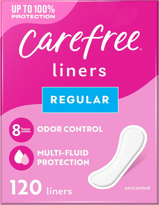 Carefree Acti-Fresh Daily Liners, Regular, Unscented, 120 Count