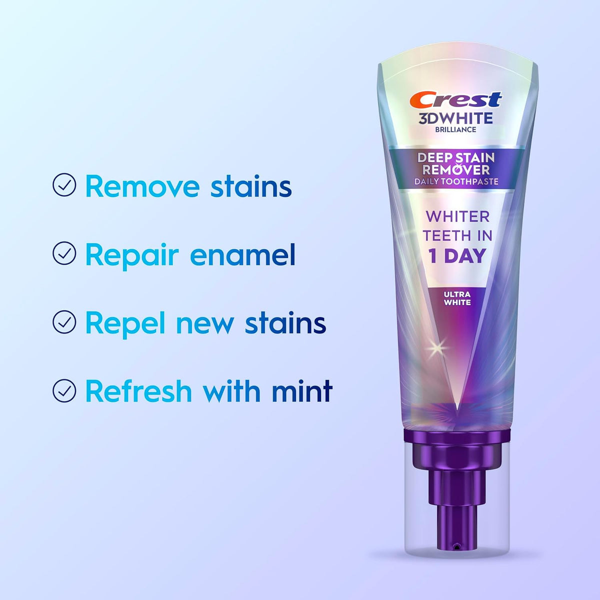 Crest 3D White Deep Stain Remover Ultra White Toothpaste, 3.1 oz - view 2