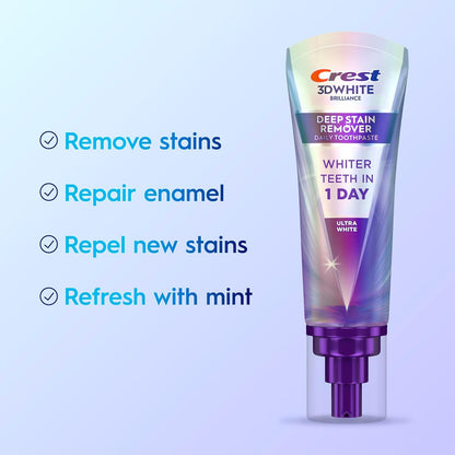 Crest 3D White Deep Stain Remover Ultra White Toothpaste, 3.1 oz - view 2