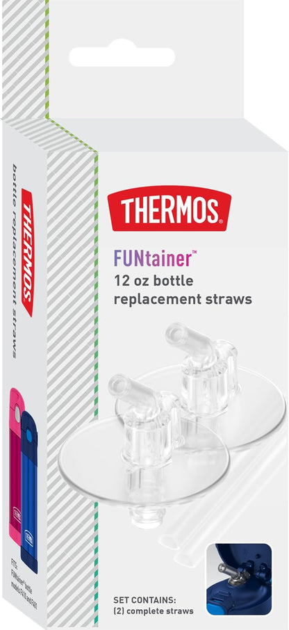 Thermos Replacement Straws for 12 oz Funtainer Bottle, 2 Count