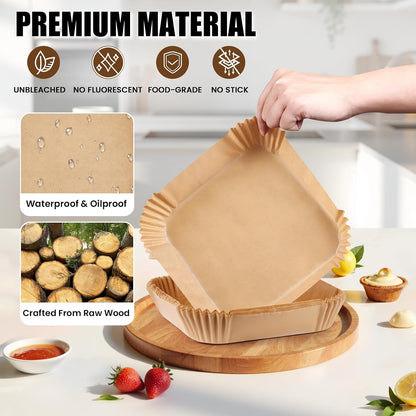 OLESBUR Air Fryer Parchment Paper Liners, 8 Inch, 200 Count - view 5