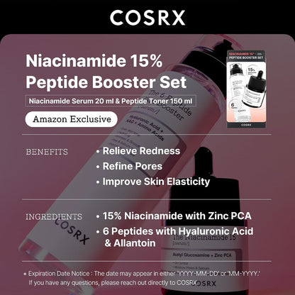 COSRX Niacinamide 15% Serum and Peptide Booster Toner Set - view 2