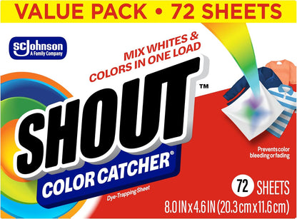 Shout Color Catcher Dye-Trapping Laundry Sheets, 72 Count