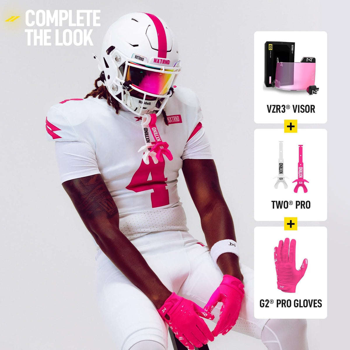 Nxtrnd Two Pro Football Mouth Guard with Strap, Pink - view 5