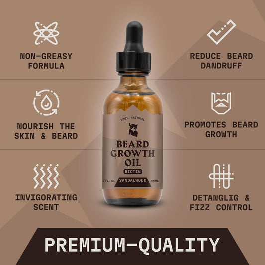 Striking Viking Beard Oil with Biotin, Sandalwood, 2 fl oz (60 ml) - view 2