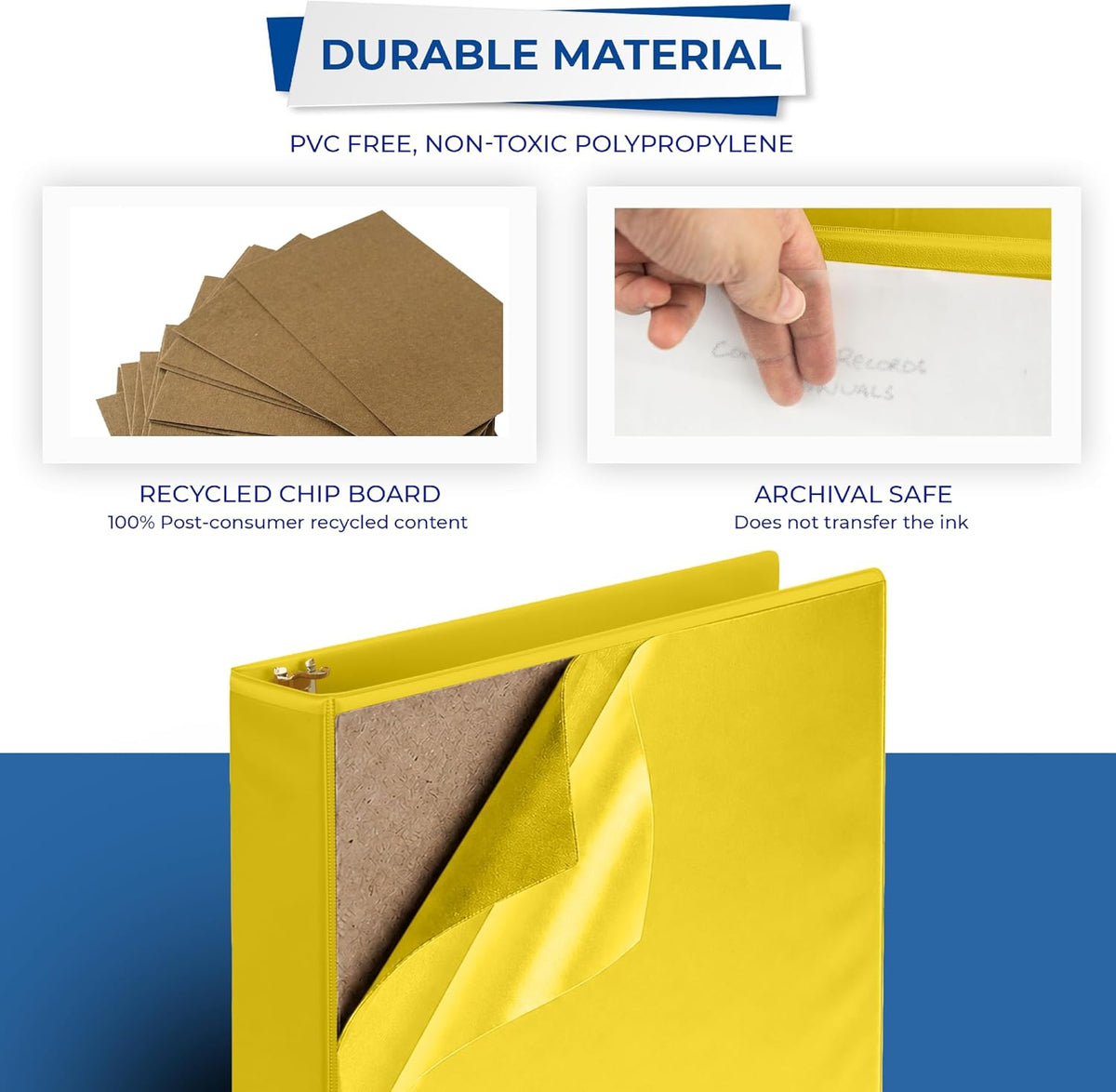 Samsill Durable 1.5 Inch D-Ring Binder, Lemon Yellow - view 5