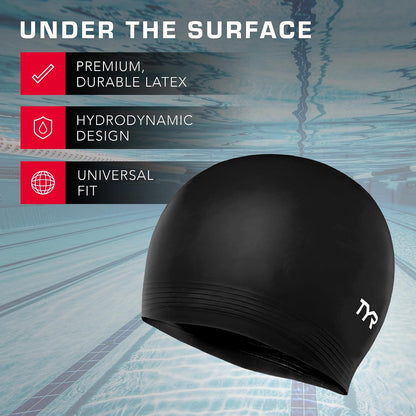TYR Adult Latex Swim Cap, Unisex - view 3