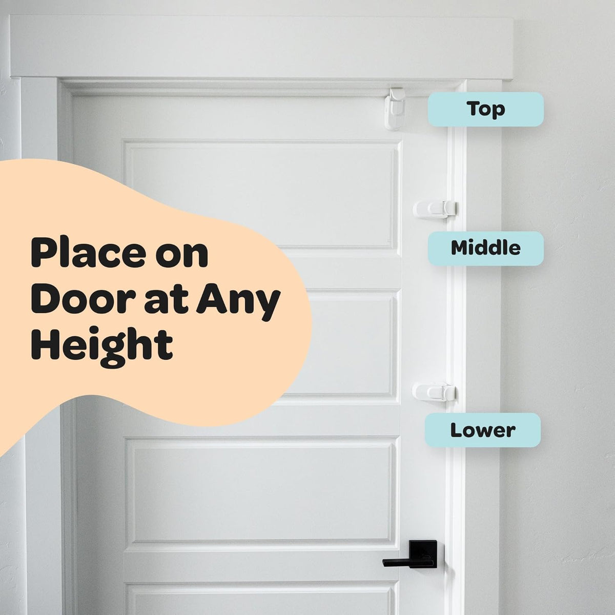 SnapPower Huglock Snap-On Door Lock for Interior Doors, 2 Pack - view 4