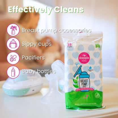 Dapple Baby Breast Pump Wipes, 25 Count, Pack of 2 - view 5