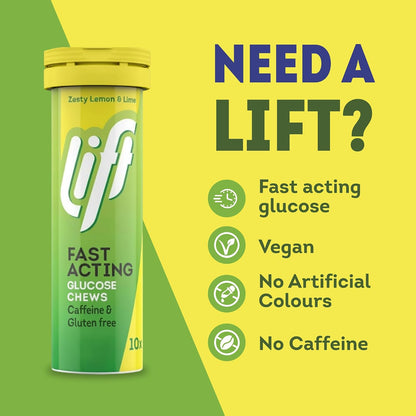 Lift Fast Acting Glucose Tablets, Lemon Lime, 10 Count, Pack of 12 - view 2