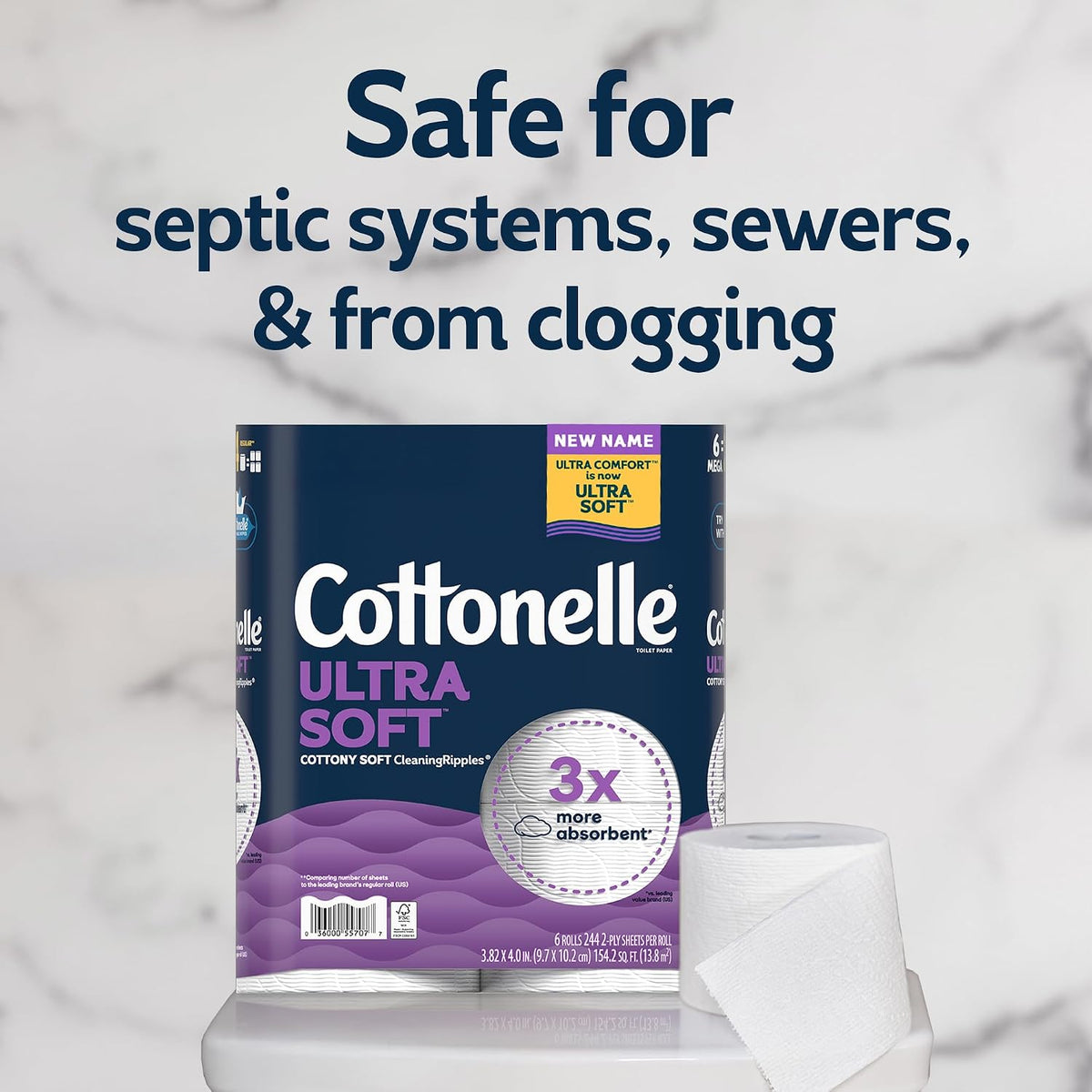 Cottonelle Ultra Soft Toilet Paper, 9 Mega Rolls - view 6