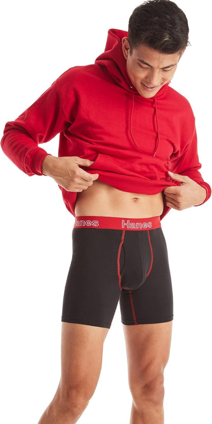 Hanes Men's Stretch Cotton Boxer Briefs, Moisture-Wicking - 6 Pack - view 4