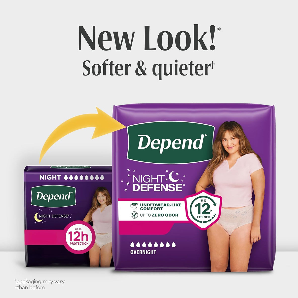 Depend Night Defense Incontinence Underwear for Women, Medium, 60 Count - view 3