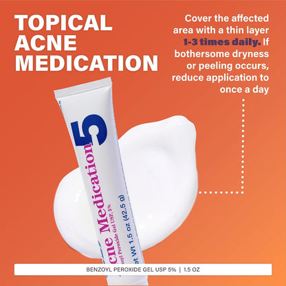 Rugby Acne Gel 5% Benzoyl Peroxide 42.5 g