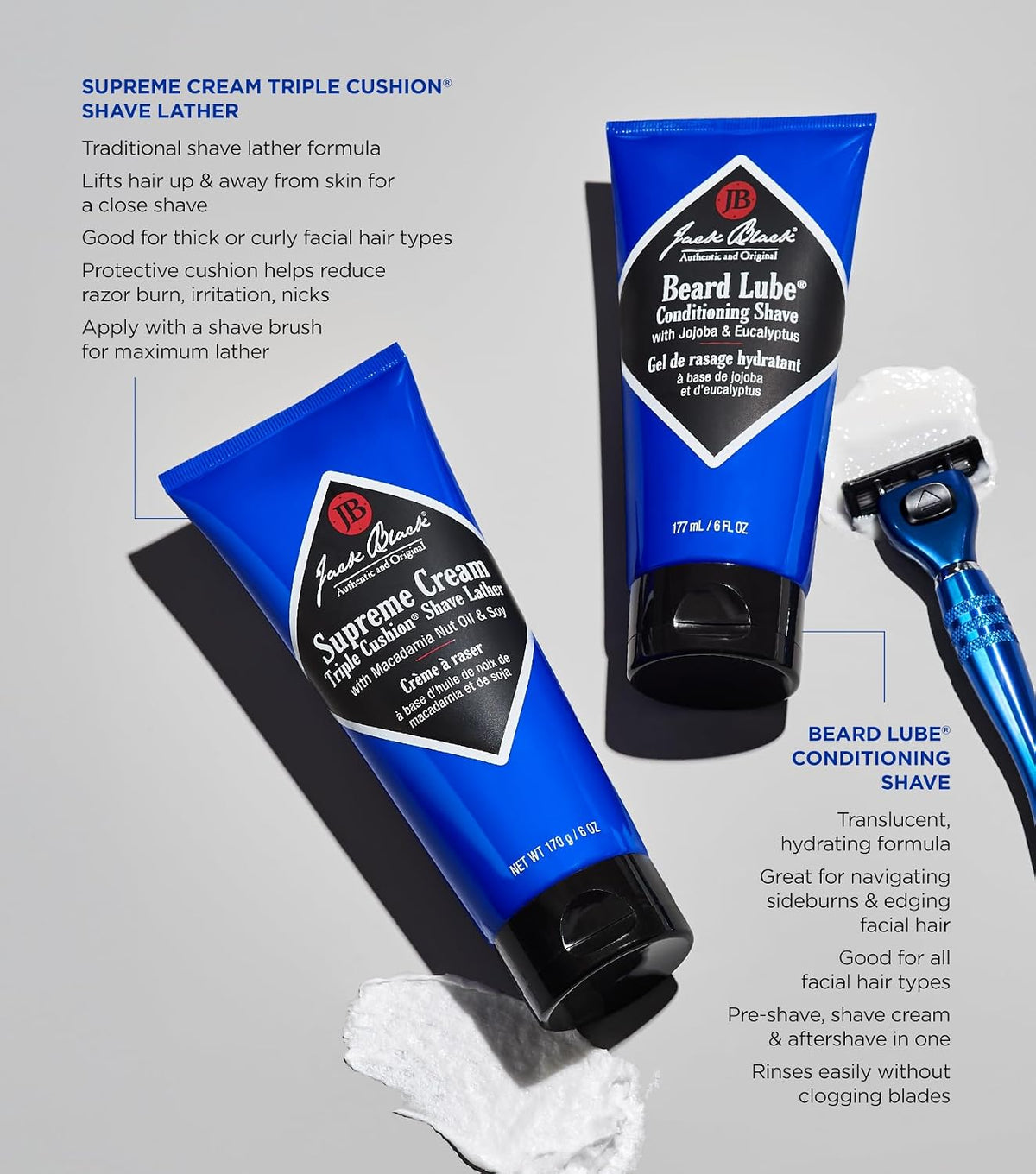 Jack Black Supreme Cream Triple Cushion Shave Lather 6 oz - view 2
