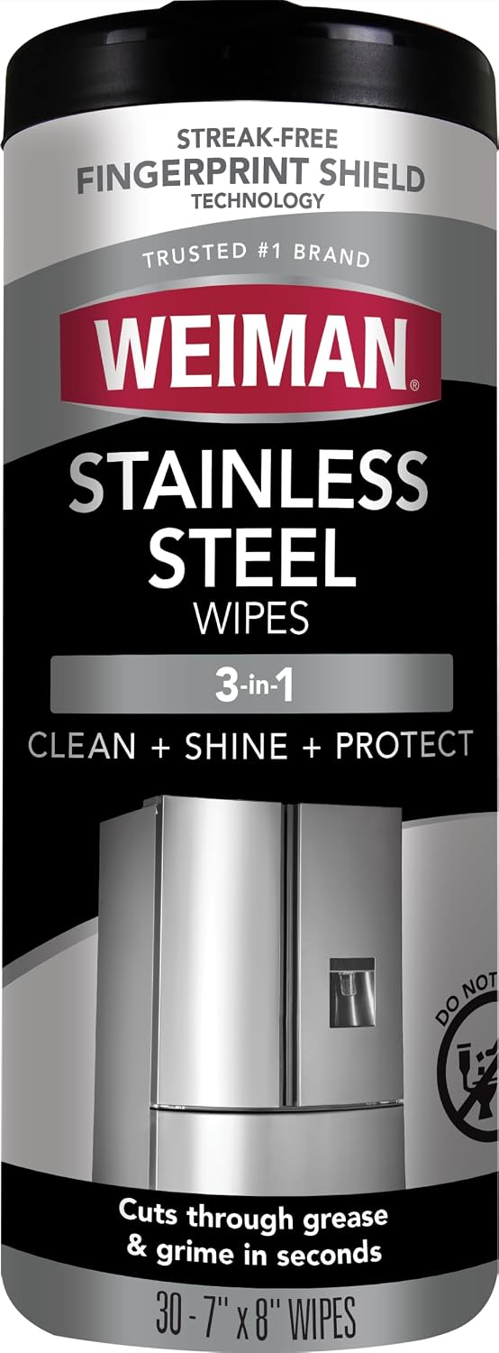 Weiman Stainless Steel Cleaner and Polisher Wipes, 30 Count — product view