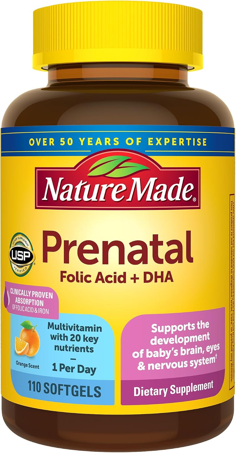 Nature Made Prenatal Multivitamin with Folic Acid and DHA, 110 Softgels