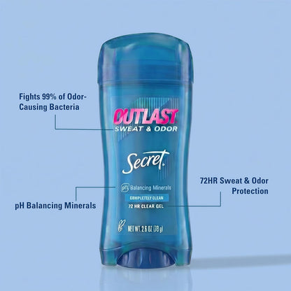 Secret Outlast Antiperspirant Deodorant for Women, Clear Gel, 2.6 oz, Pack of 2 - view 2