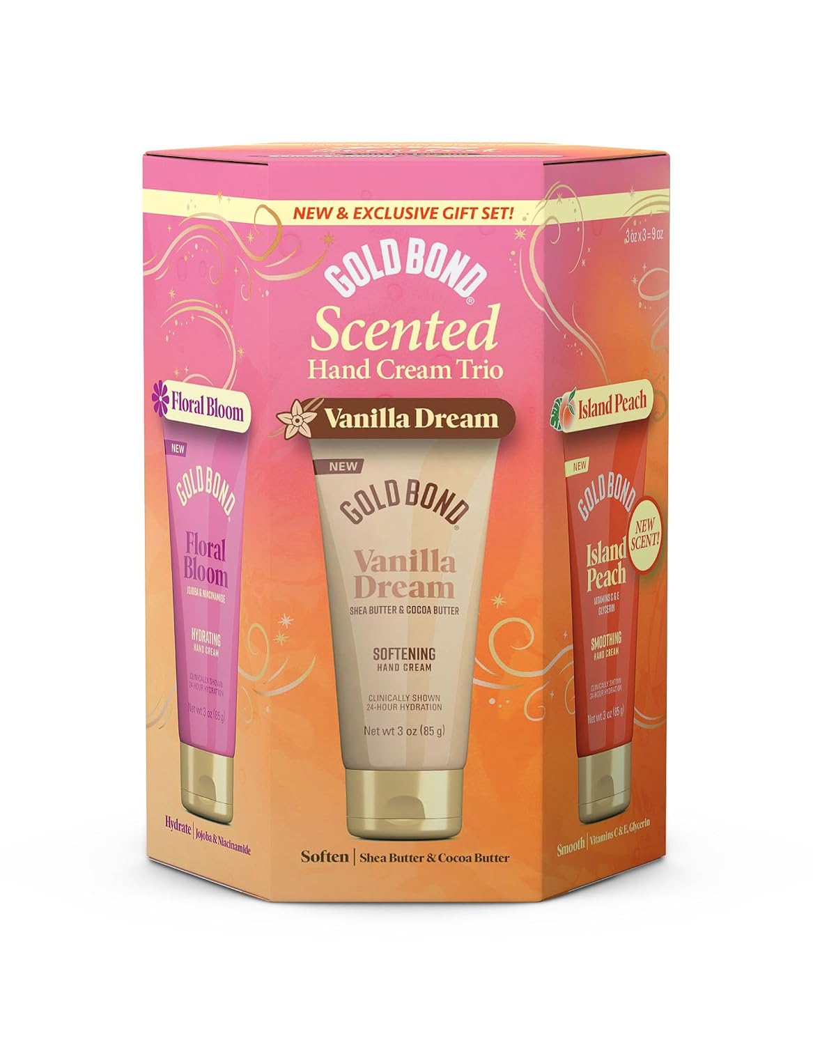 Gold Bond Scented Hand Cream Gift Set, 85 g (3 oz), Pack of 3 — product view