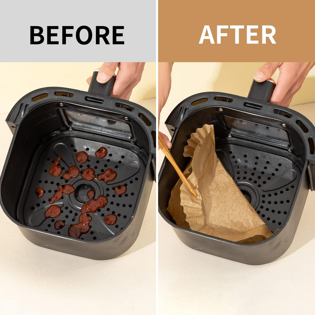 Ecfvtp Air Fryer Parchment Paper Liners, 100 Pieces, for Ninja DZ201 — alternate product view