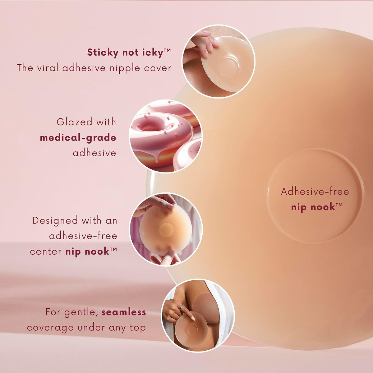 CAKES Body Silicone Nipple Covers, Honey, OG Size (B-DD) - view 3