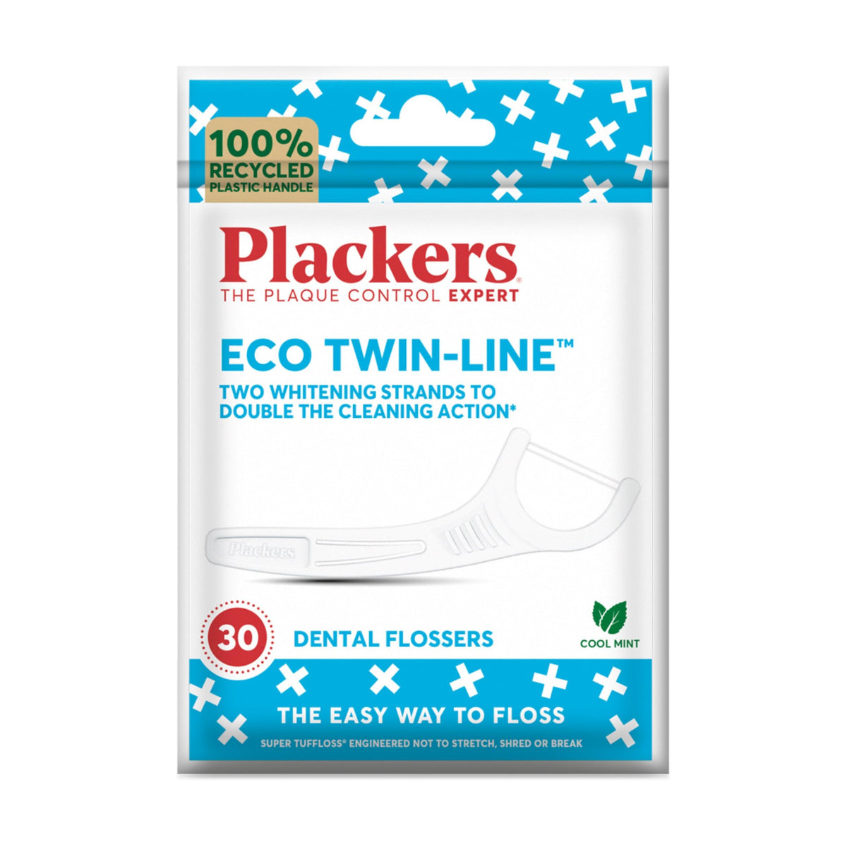 Plackers Eco Twin-Line Floss Picks with Folding Toothpick, 30 Count