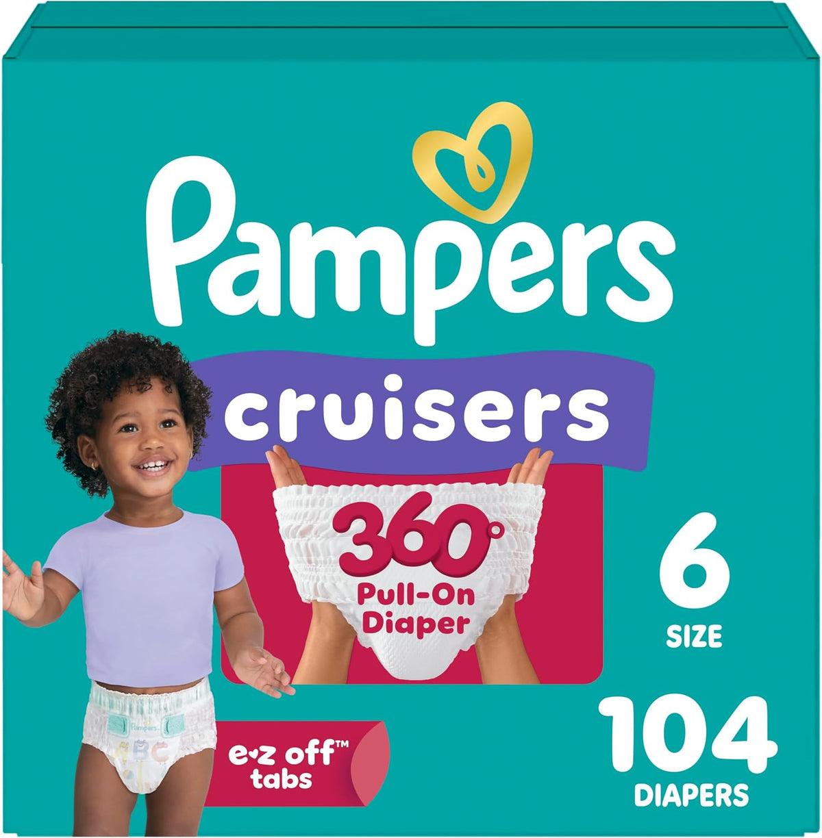 Pampers Cruisers 360 Pull-On Nappies, Size 6, 104 Count
