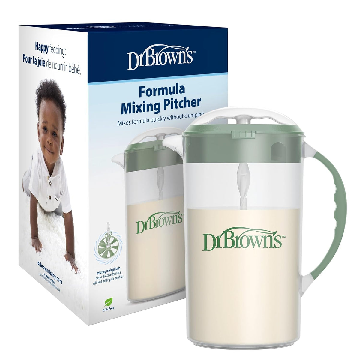 Dr. Brown's Baby Formula Mixing Pitcher, Olive — product view