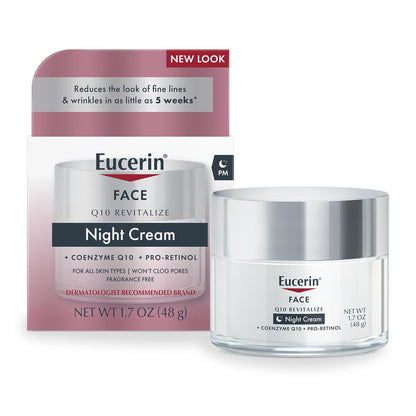 Eucerin Q10 Anti-Wrinkle Night Cream + Pro-Retinol, 1.7 oz Jar