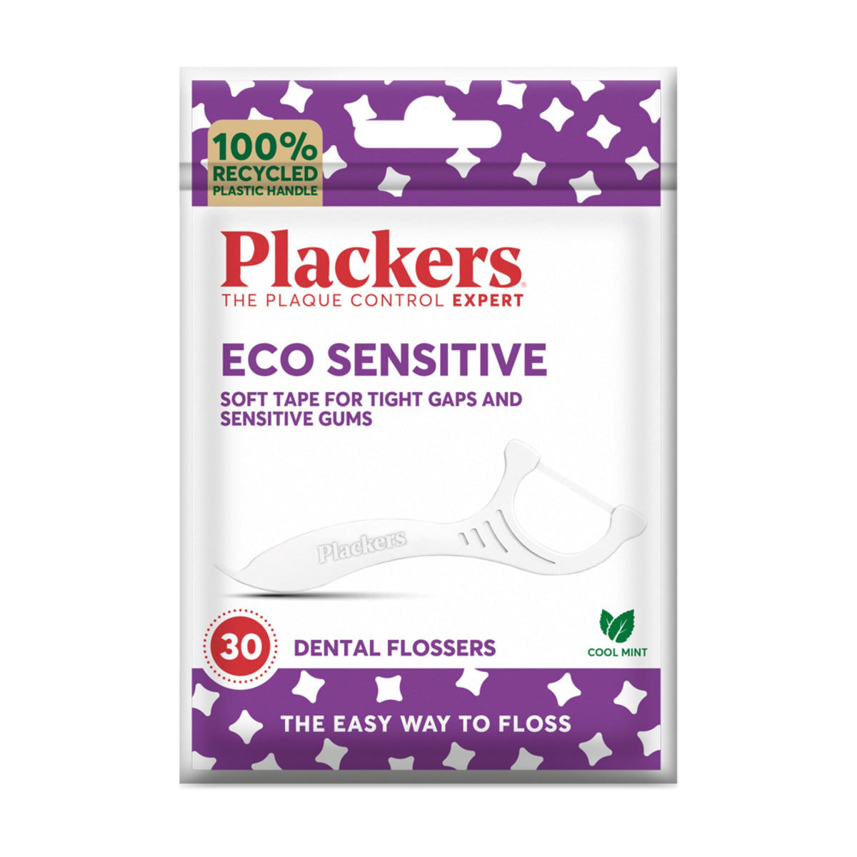 Plackers Eco Sensitive Floss Picks, Cool Mint, 30 Count