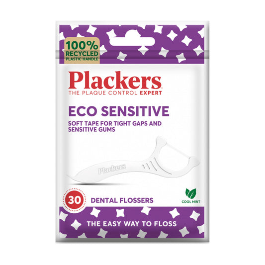 Plackers Eco Sensitive Floss Picks, Cool Mint, 30 Count