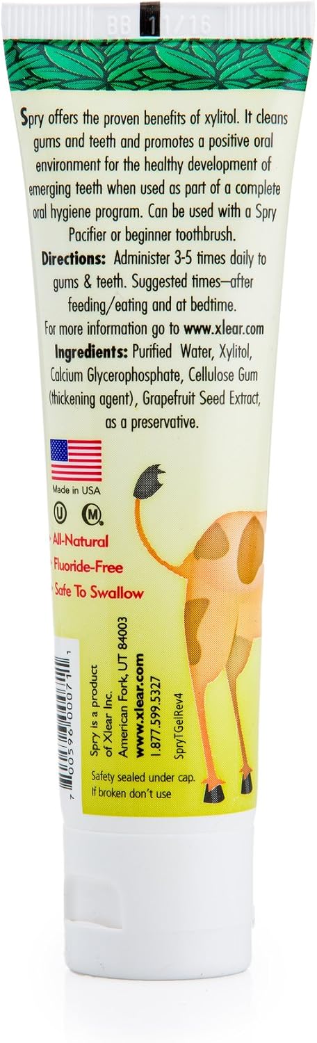 Spry Natural Kids Xylitol Tooth Gel Variety Flavours 60 ml Pack of 3 - view 4