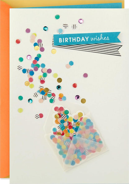 Hallmark Birthday Card with Envelope, Birthday Confetti