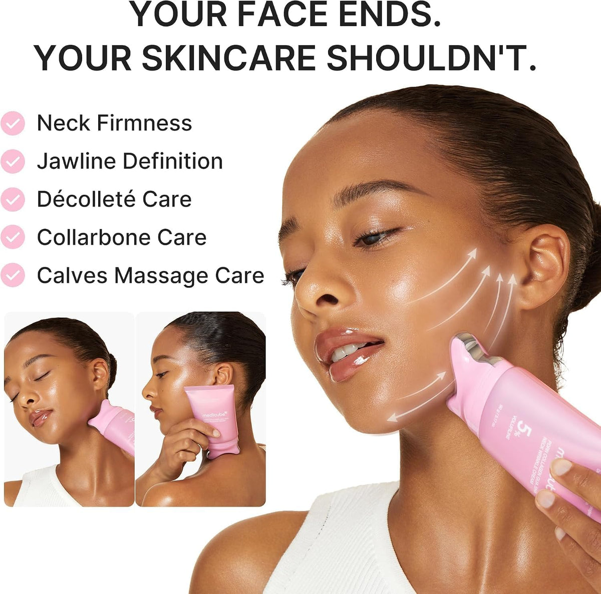 medicube PDRN Collagen Gua Sha Neck Wrinkle Cream, Firming Contour Care - view 5