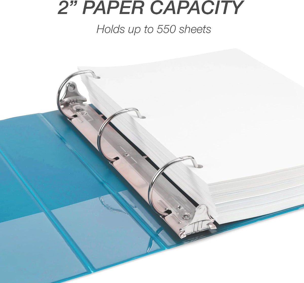 Samsill Durable 2 Inch D-Ring Binder, Clear View Cover, Sky Blue - view 6