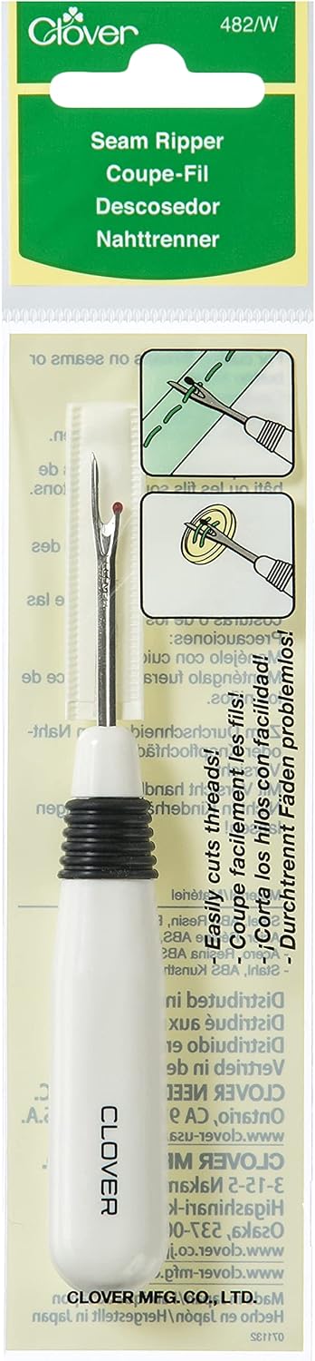 Clover White Ergonomic Seam Ripper — product view