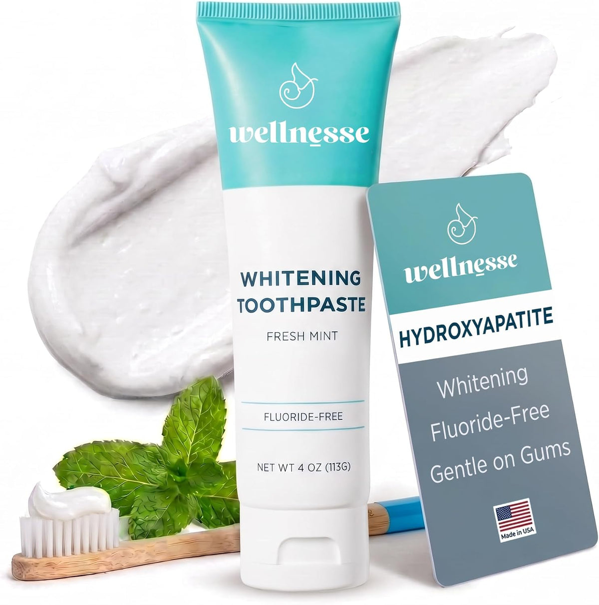 Wellnesse Whitening Toothpaste Fresh Mint 4 oz