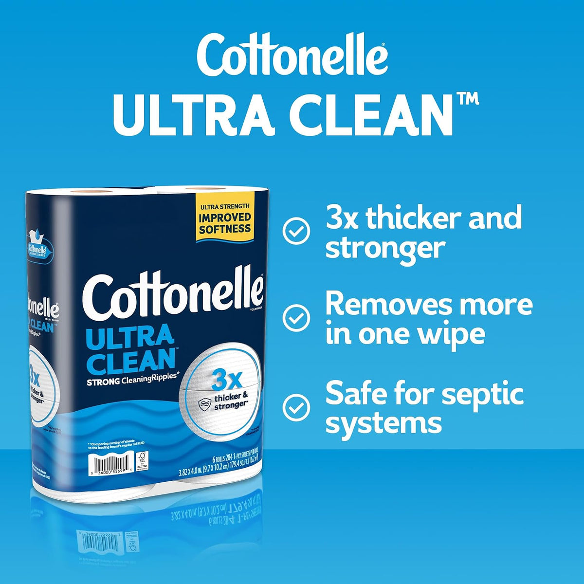 Cottonelle Ultra Clean Toilet Paper, 9 Mega Rolls — alternate product view