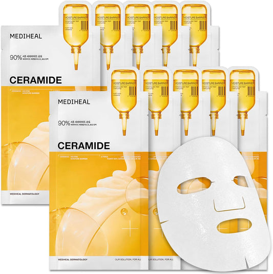Mediheal Ceramide Essential Face Sheet Mask, Pack of 10