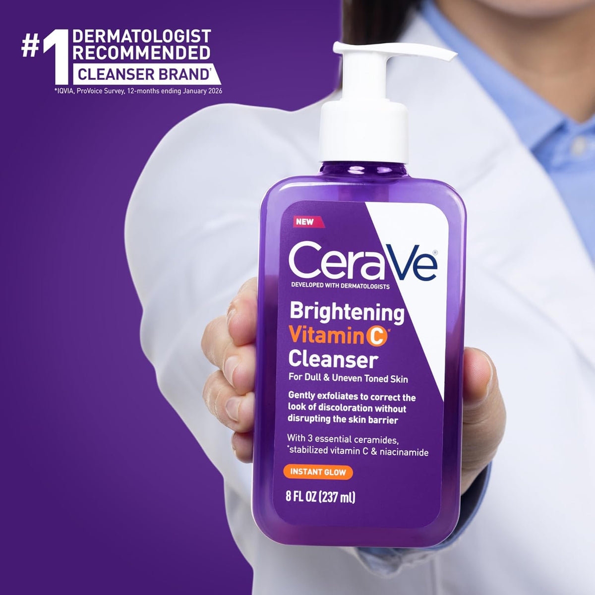 CeraVe Brightening Vitamin C Facial Cleanser with Niacinamide 8 oz - view 5